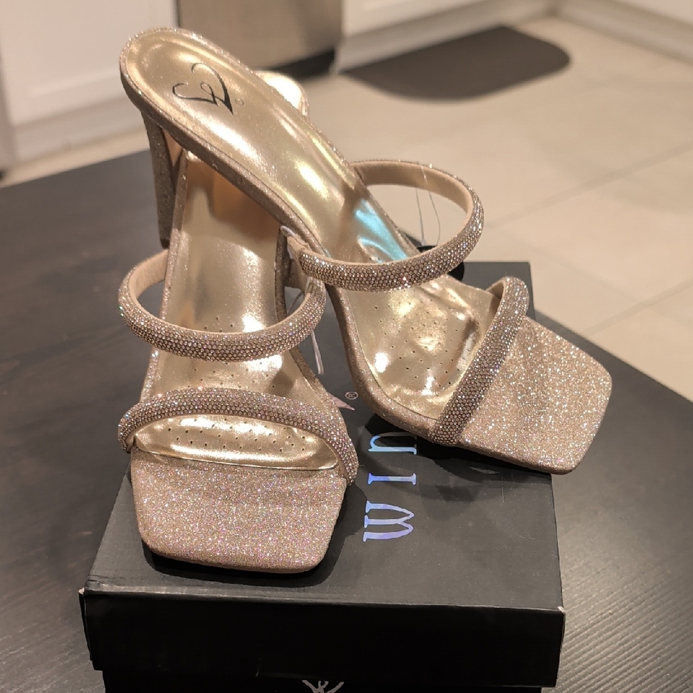 Windsor Shimmering Gold Strappy Heels